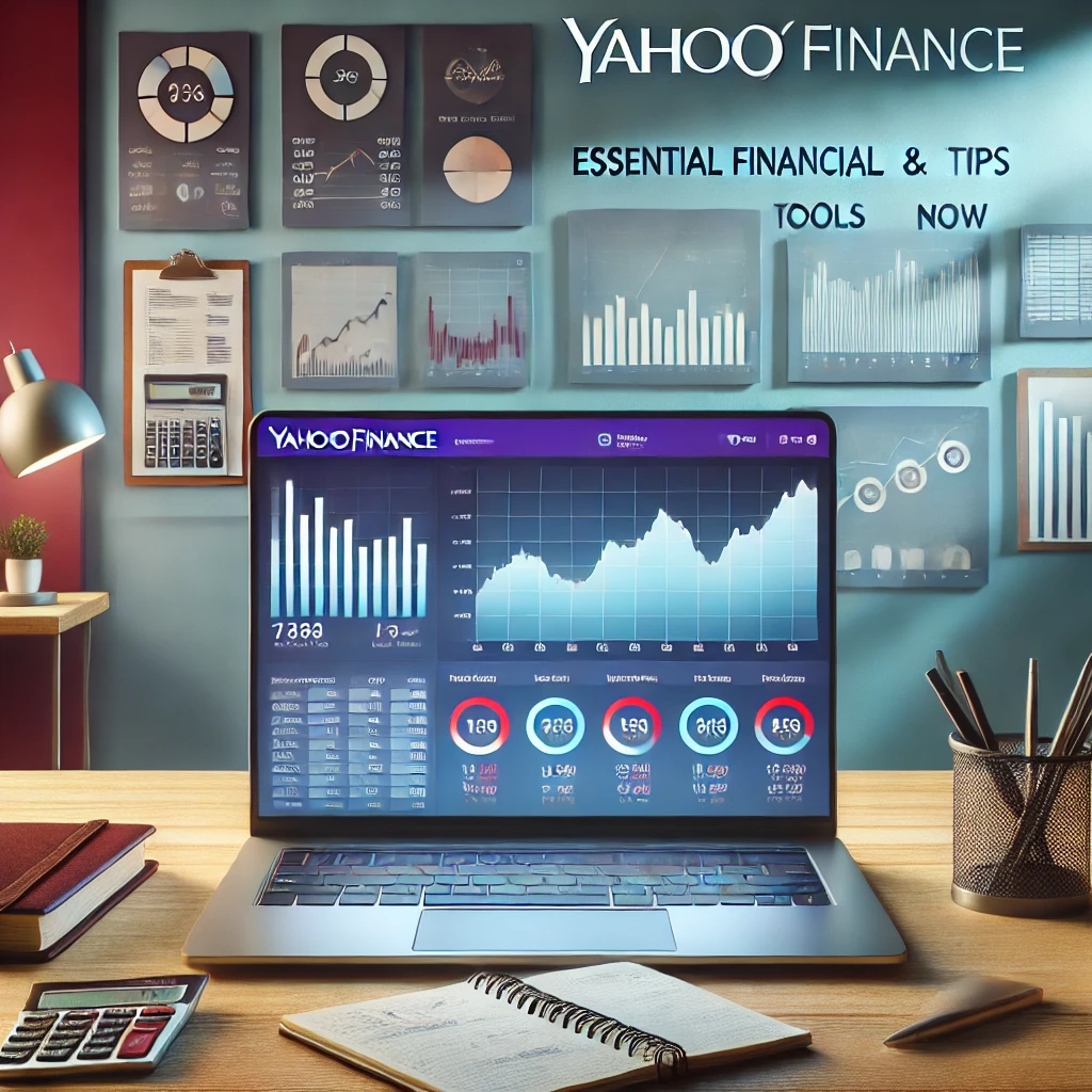 Screenshot of Yahoo Finance homepage showing key financial tools and tips, including stock market data, investment advice, and financial news.